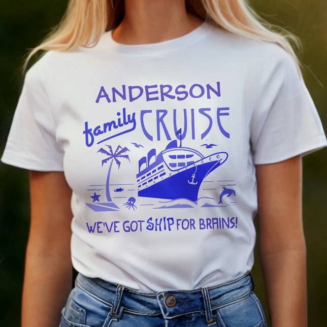 T-shirt Vacances croisière en famille Funny Ship | Nom per (Créateur téléchargé)