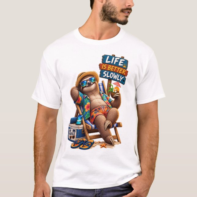T-shirt Vacances de la paresse tropicale (Devant)