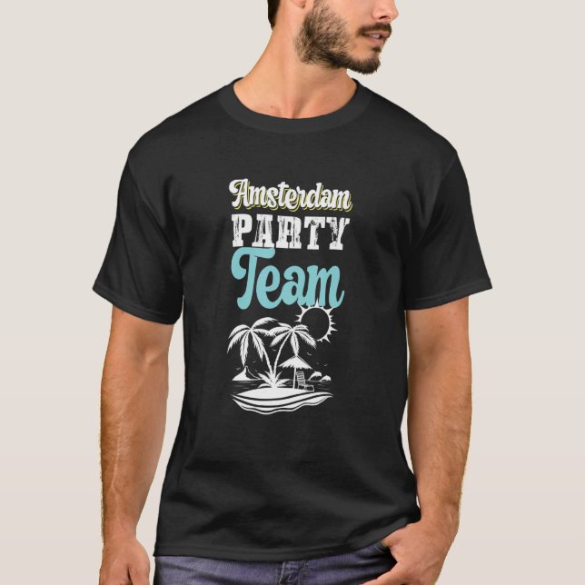 T-shirt Vacances de l'équipe de fêtes d'Amsterdam (Devant)