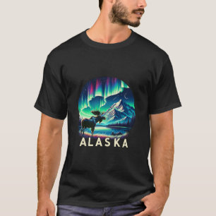 T-shirt Vacances de l'orignal pour observer les aurores bo
