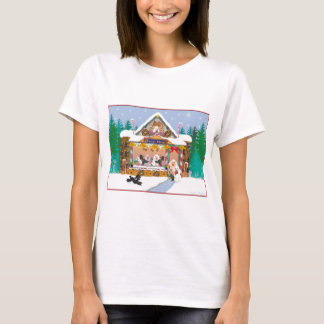 T-shirt Vacances de magasin de festin de Noël de caniche