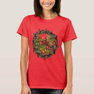 T-shirt Vacances de Noël Holly Wreath