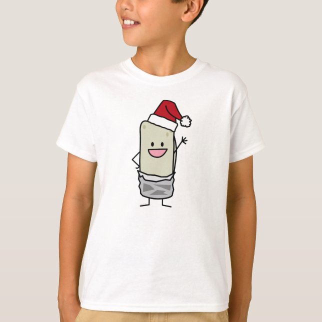 T-shirt Vacances de ondulation de casquette de Père Noël (Devant)