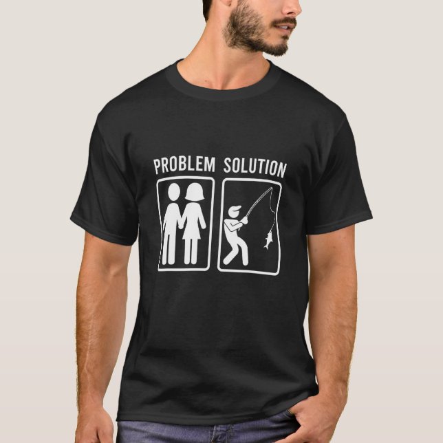 T-shirt Vacances de pêche pour hommes Solution de problème (Devant)
