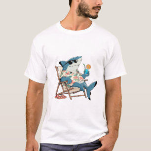T-shirt Vacances de requin drôle