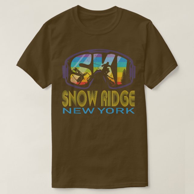 T-shirt Vacances de ski à Ski Snow Ridge New Work  (Design devant)