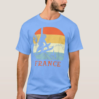 T-shirt Vacances de ski en France Vintage Retro 