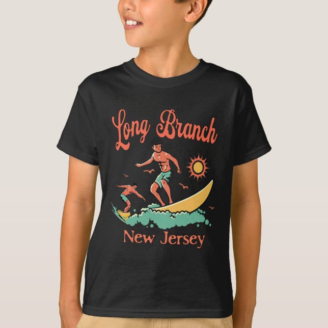 T-shirt Vacances de surfeur du New Jersey Long Branch Nj P (Devant)