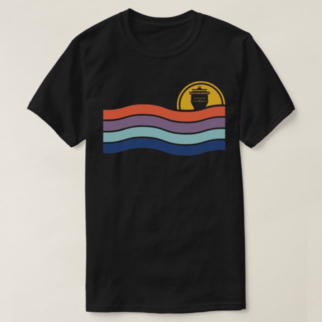 T-shirt Vacances d'équipage de croisière Retro Cruise (Design devant)