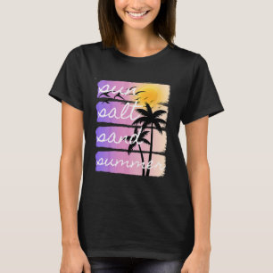 T-shirt Vacances d'été à la plage Sel Soleil Sable Coucher
