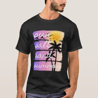 T-shirt Vacances d'été à la plage Sel Soleil Sable Coucher