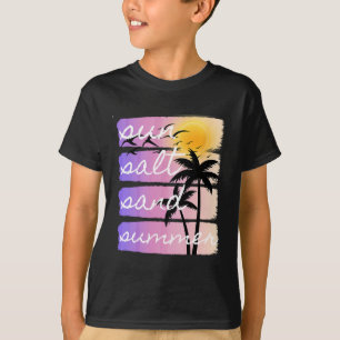 T-shirt Vacances d'été à la plage Sel Soleil Sable Coucher