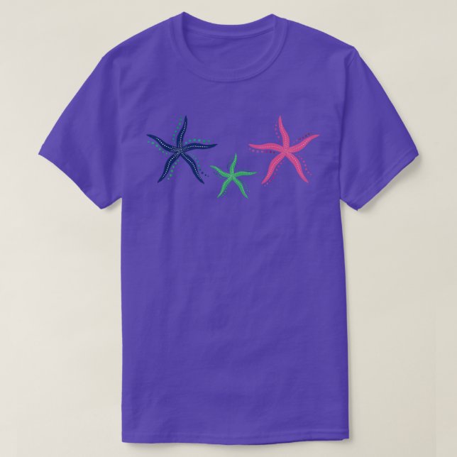 T-shirt Vacances d'été avec étoiles de mer (Design devant)