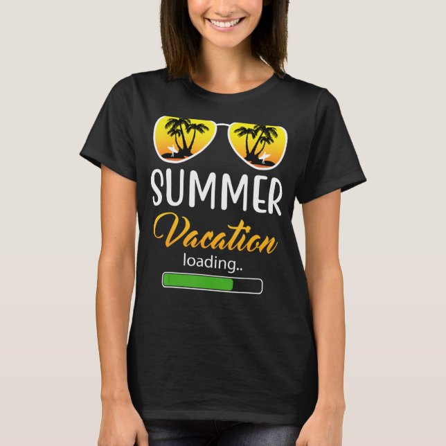 T-shirt Vacances D'Été Chargement Enseignant Dernier Jour  (Devant)