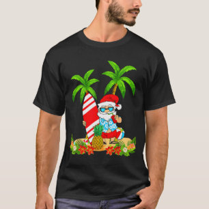 T-shirt Vacances d'été de Noël de surf de Santa en juillet