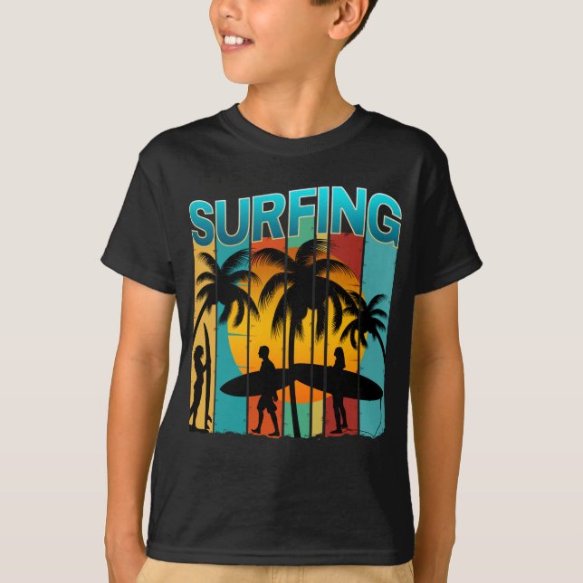 T-shirt vacances d'été de surf (Devant)