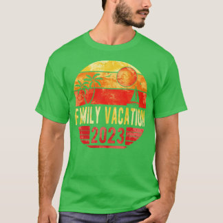 T-shirt Vacances d'été en famille 2023 Vintage Retro Sunse