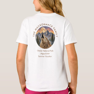 T-shirt Vacances d'été en famille Loup Montagne Coucher de