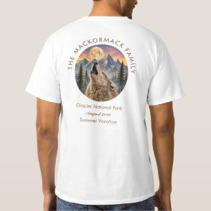 T-shirt Vacances d'été en famille Mont du Loup Hurleur Cou