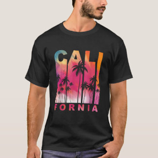 T-shirt Vacances d'été Palm Trees CA Vintage Tropical Cal