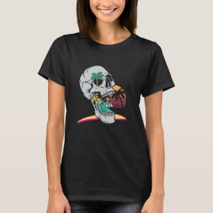 T-shirt Vacances d'été Plage Crâne Plage ensoleillée Hallo