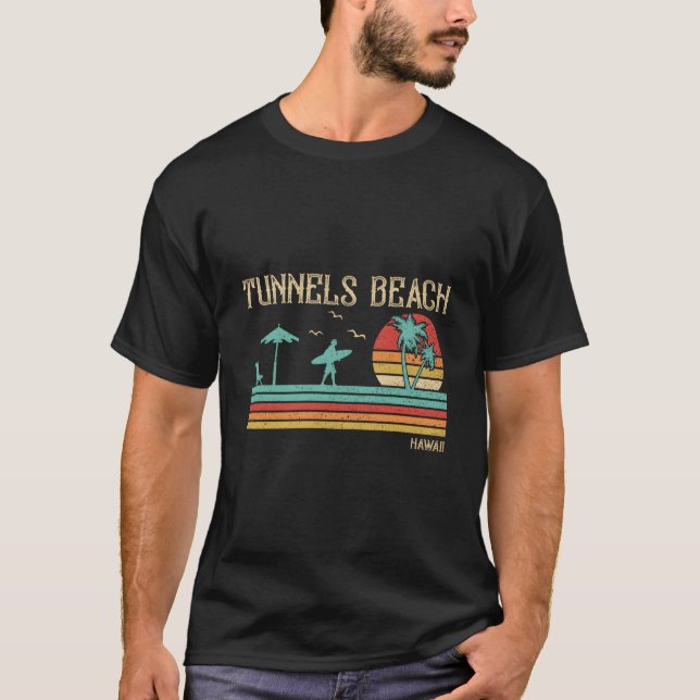 T-shirt Vacances d'été Plage des Tunnels Hawaï (Devant)