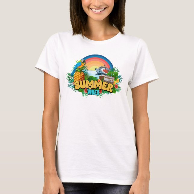 T-shirt Vacances d'été plage vibes (Devant)