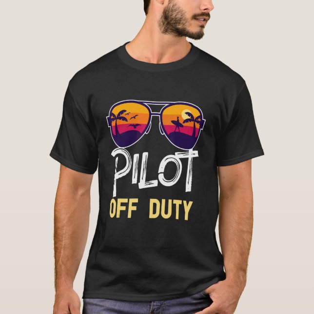 T-shirt Vacances d'été pour le pilote hors service (Devant)