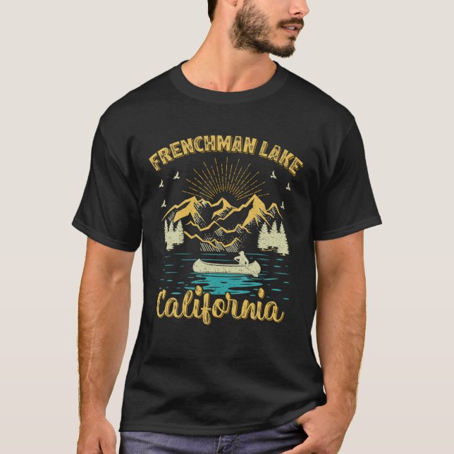 T-shirt Vacances d'été Retro Mountain California Français (Devant)
