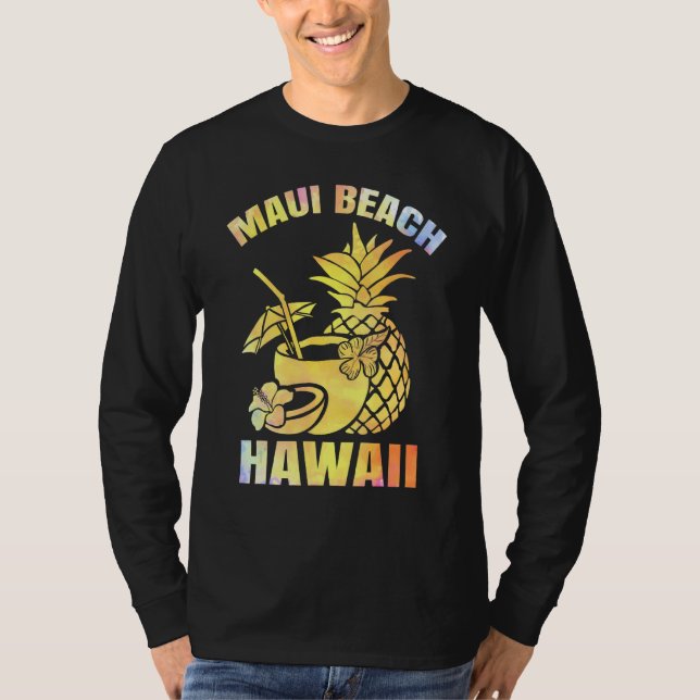 T-shirt Vacances d'été Retro Sunset Hawaii Maui Beach (Devant)