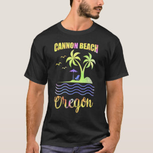 T-shirt Vacances d'été Retro Sunset Oregon Cannon Beach