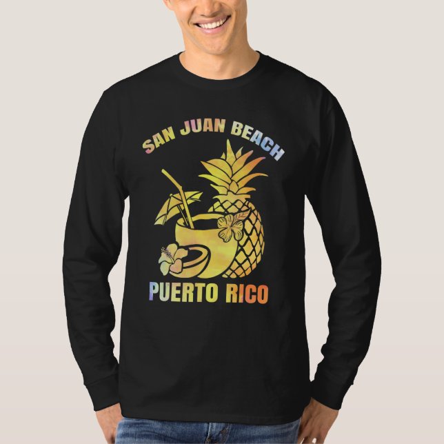T-shirt Vacances d'été Retro Sunset Porto Rico San Juan (Devant)