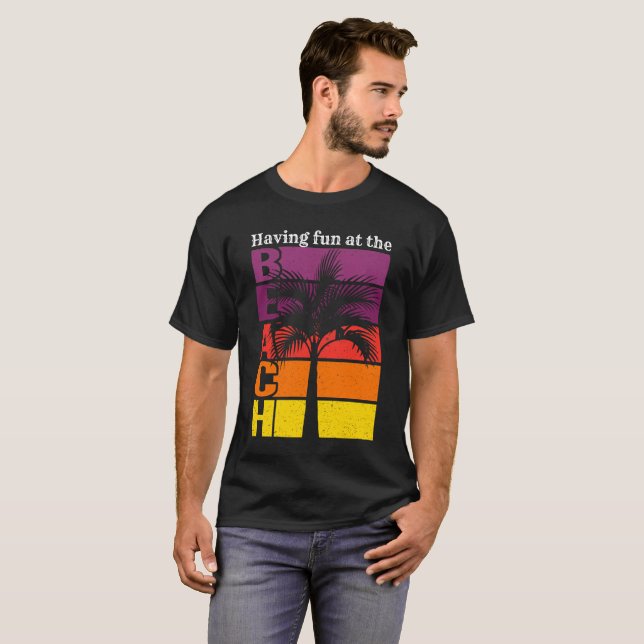 T-shirt Vacances d'été S'amuser à la plage Retro (Devant entier)