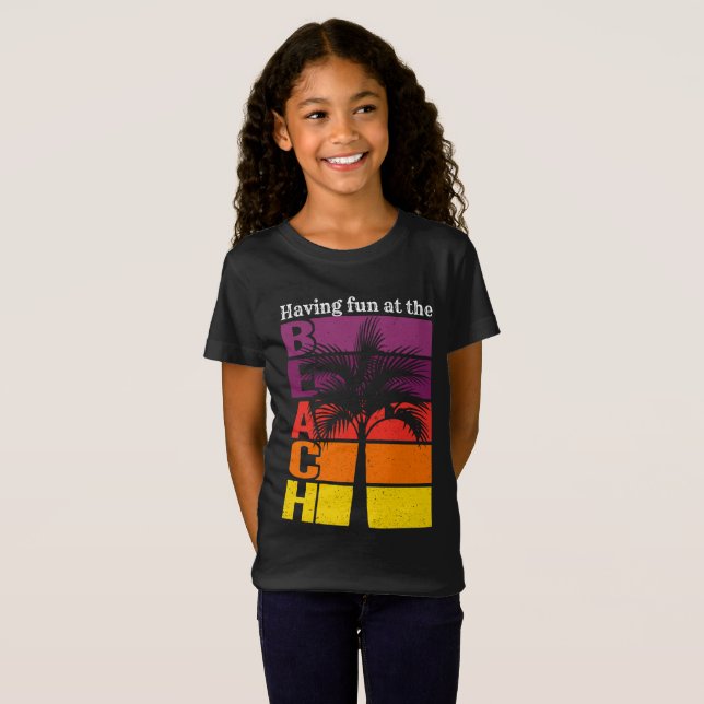 T-Shirt Vacances d'été S'amuser à la plage Retro (Devant entier)