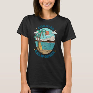 T-shirt Vacances d'été sur la plage côtière vintage groovy
