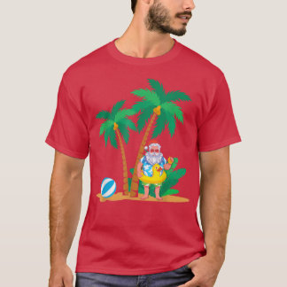 T-shirt Vacances d'été tropicales Funny Père Noël Noël