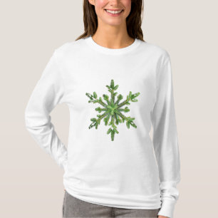T-shirt Vacances d'hiver Pine Snowflake Female à long feu