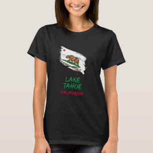 T-shirt Vacances Drapeau Tache de Peinture Lake Tahoe Cali