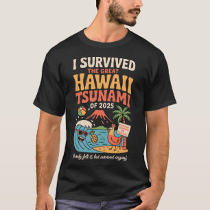 T-shirt Vacances drôles à Hawaï J'ai survécu au tsunami d'
