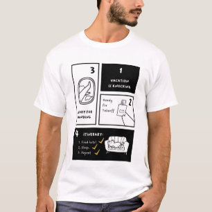 T-shirt Vacances en cours Trouvez l'hôtel. Dormir. Recom