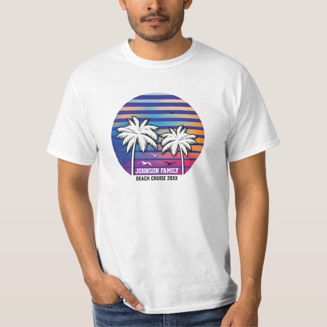 T-shirt Vacances en croisière personnalisées pour la réuni (Devant)