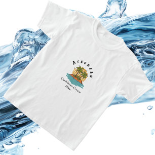 T-shirt Vacances en croisière Teal de coucher de soleil tr
