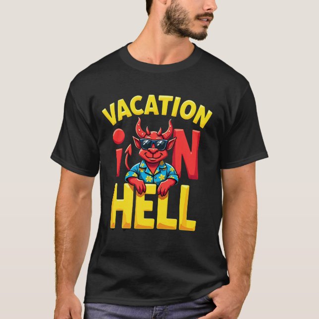 T-shirt Vacances en enfer Design de diable  (Devant)