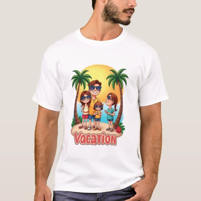 T-shirt vacances en famille (Devant)