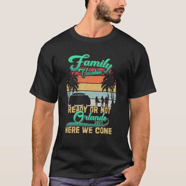 T-shirt Vacances en famille 2021 Orlando Florida Road Trip (Devant)