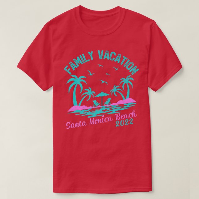 T-shirt Vacances en famille 2022 Palm Tree Californie Père (Design devant)