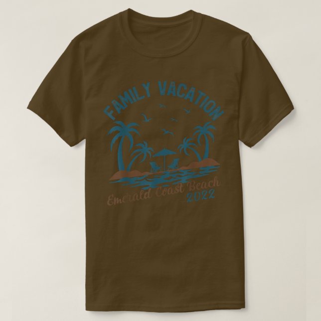 T-shirt Vacances en famille 2022 Palm Tree Floride Emerald (Design devant)