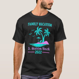 T-shirt Vacances en famille 2022 Style Vintage St Maarten 