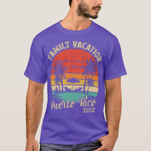 T-shirt Vacances en famille 2022 Vintage Retro Porto Rico