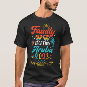 T-shirt Vacances en famille 2023 Aruba Vacatio d'été corre